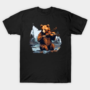 Grizzly Bear playing violin T-Shirt